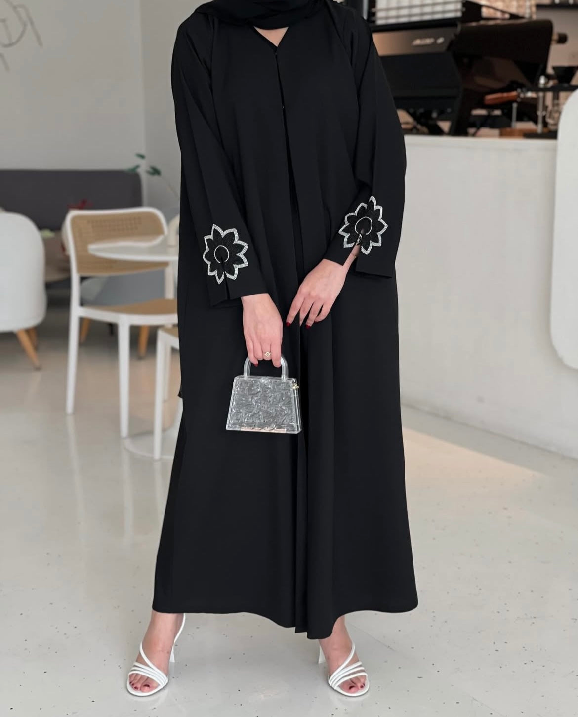 Simple Abaya with unique details on sleeve