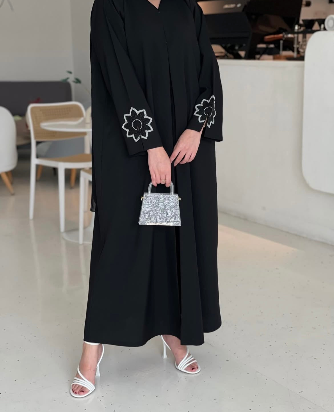 Simple Abaya with unique details on sleeve