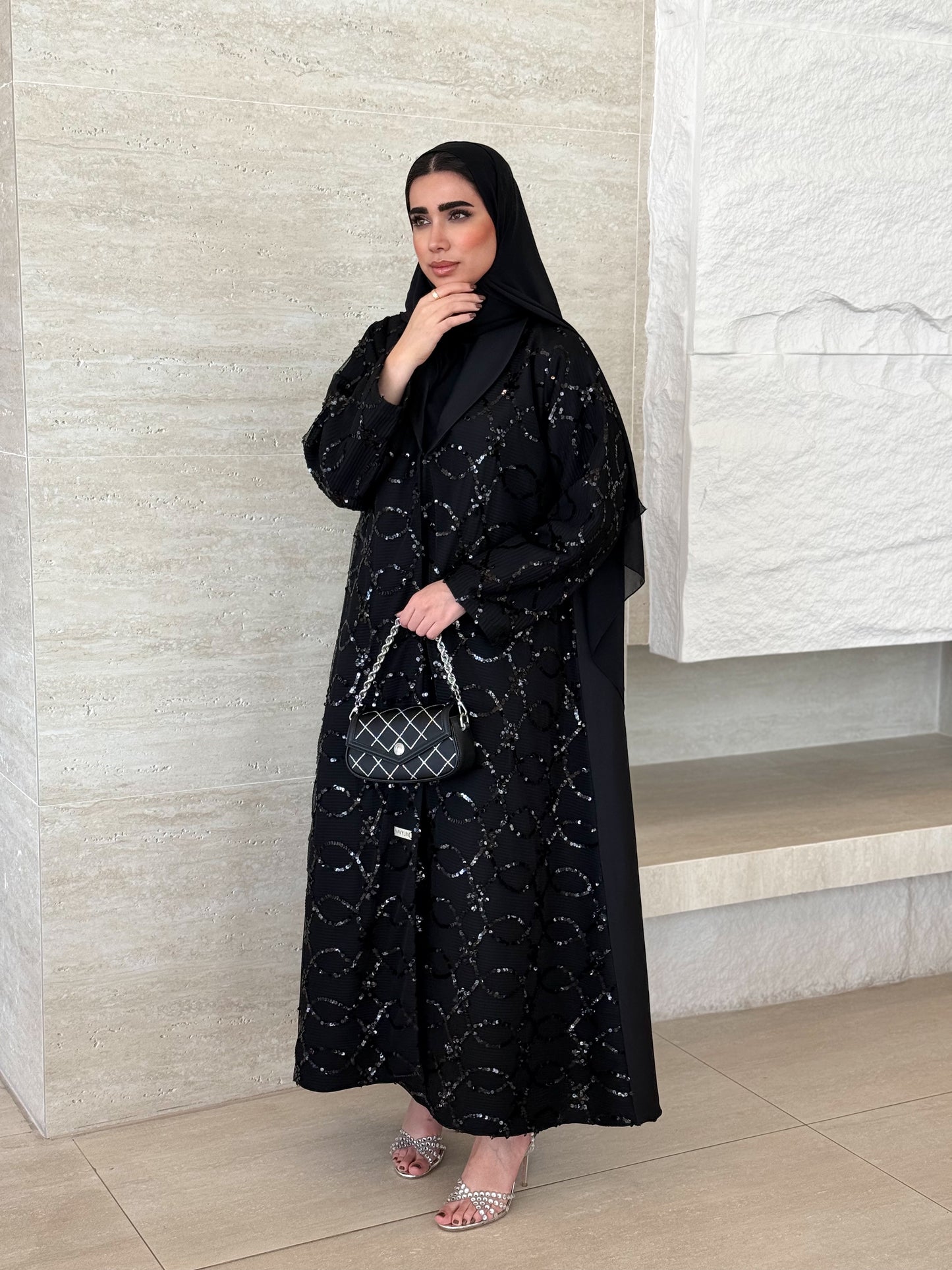 A black abaya, perfect for a special occasion
