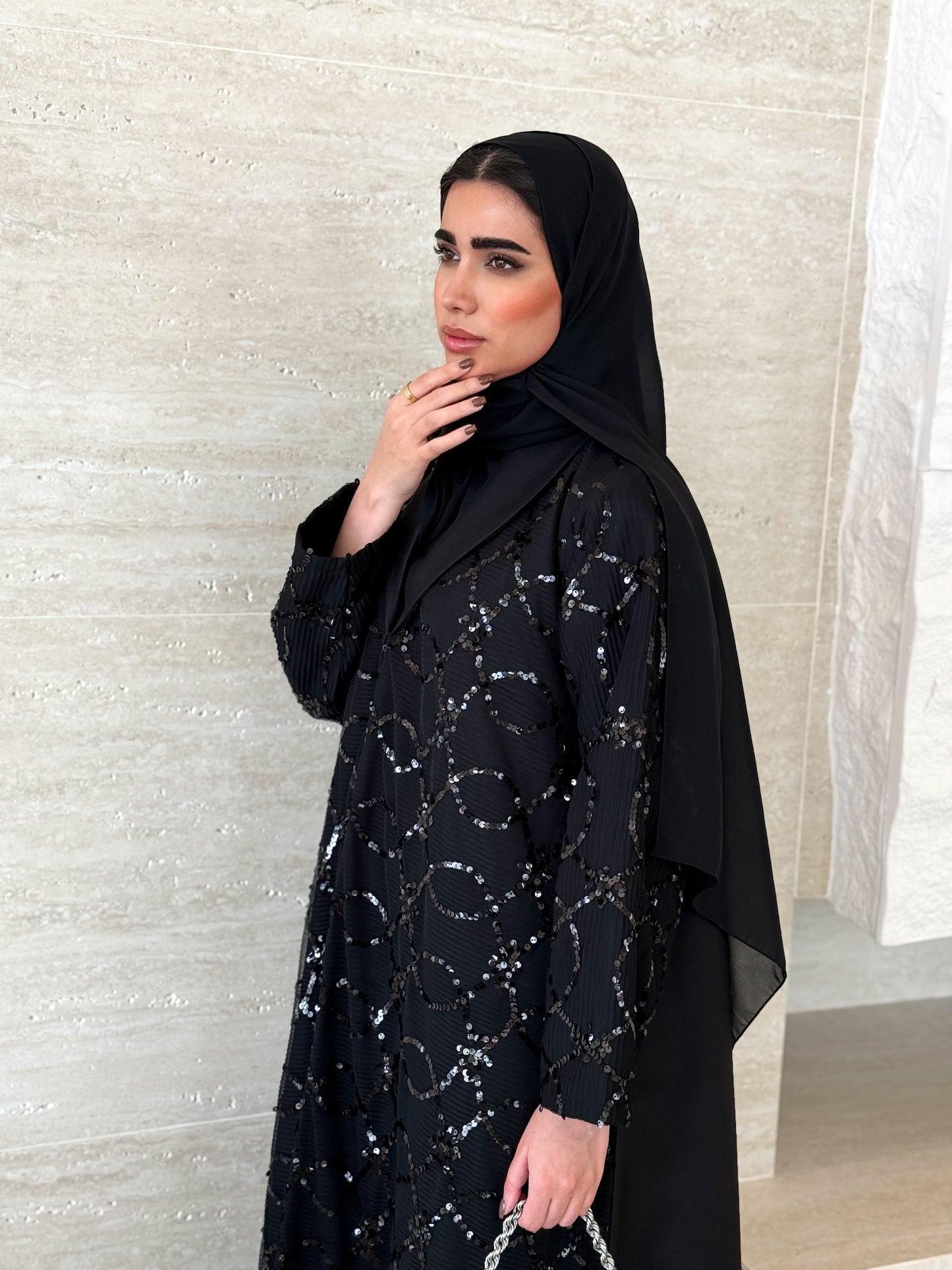 A black abaya, perfect for a special occasion