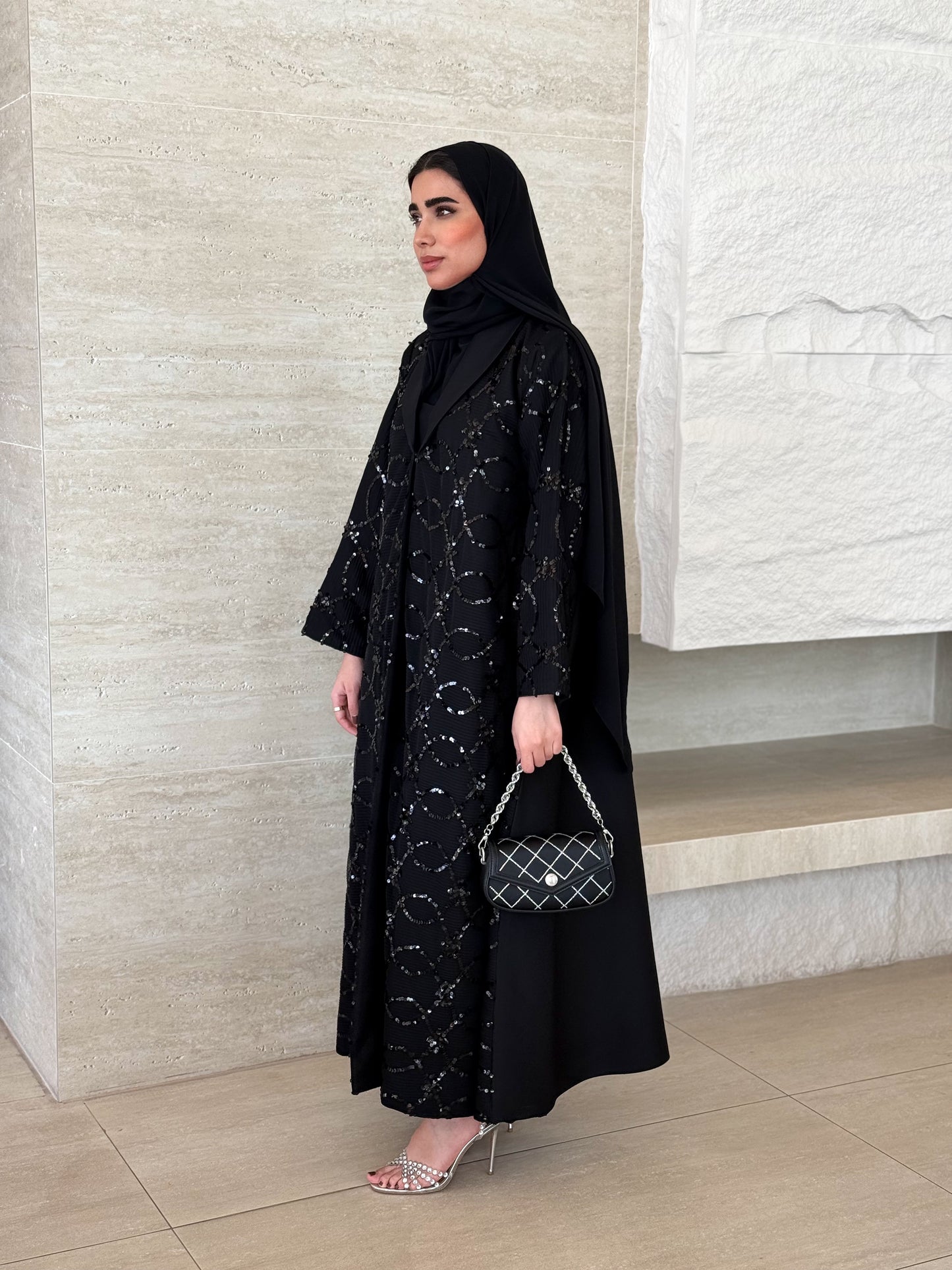 A black abaya, perfect for a special occasion