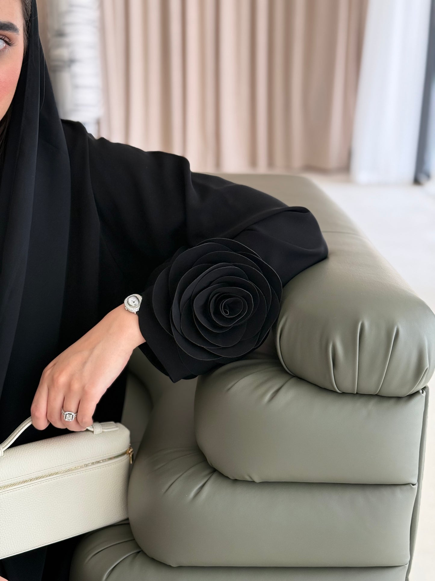 Abaya designed with a graceful flow