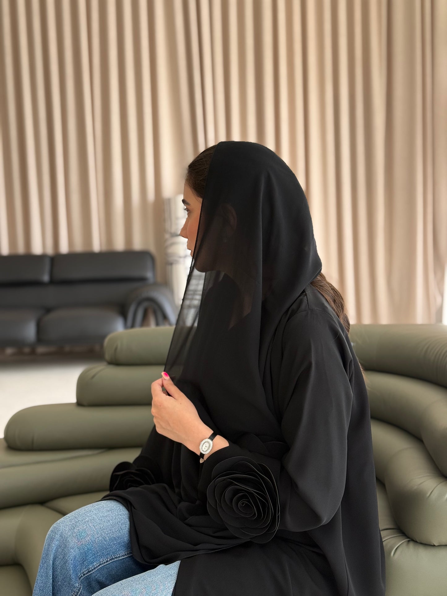 Abaya designed with a graceful flow