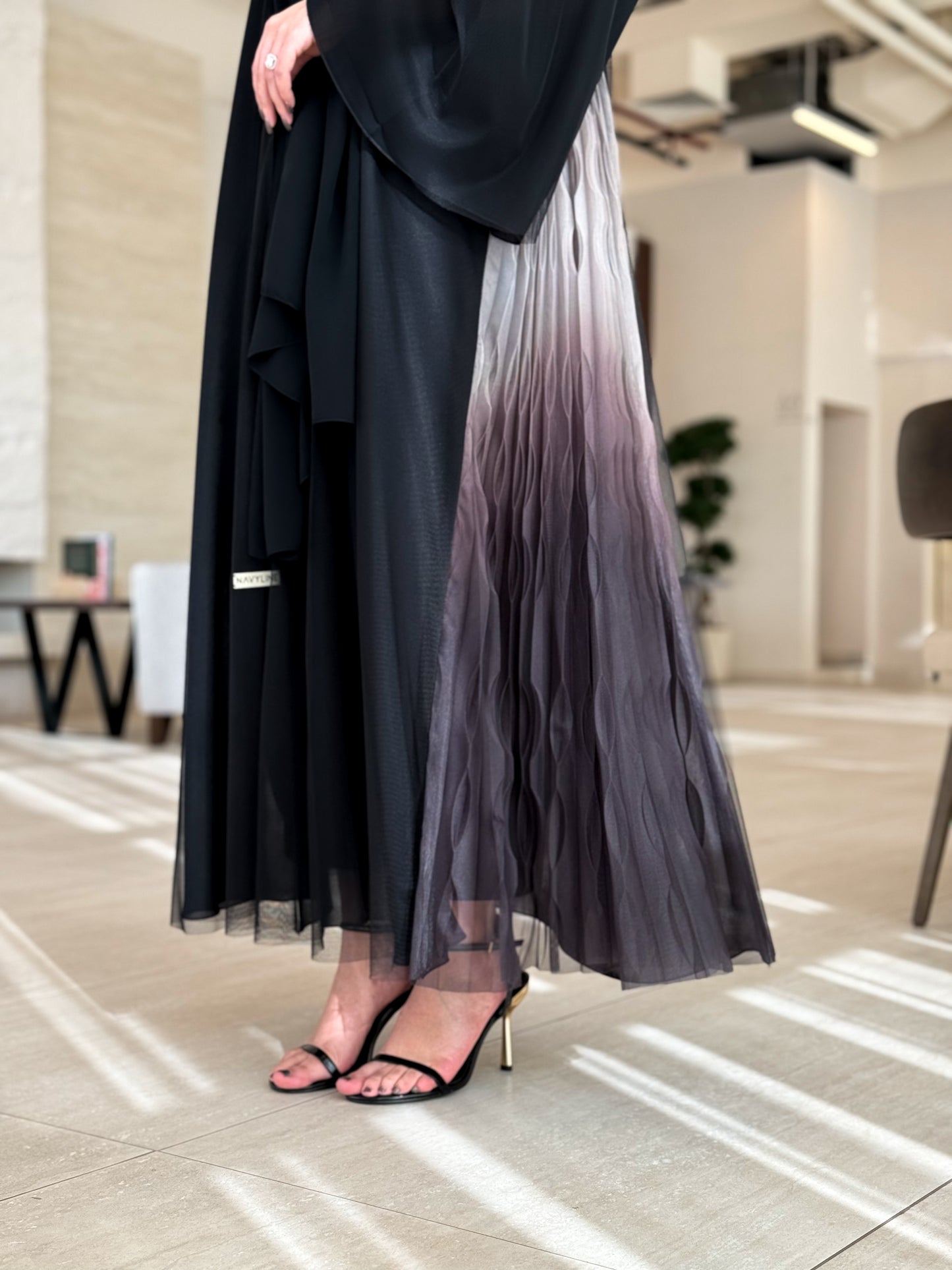 Cloche style Abaya with a beautiful ombre effect