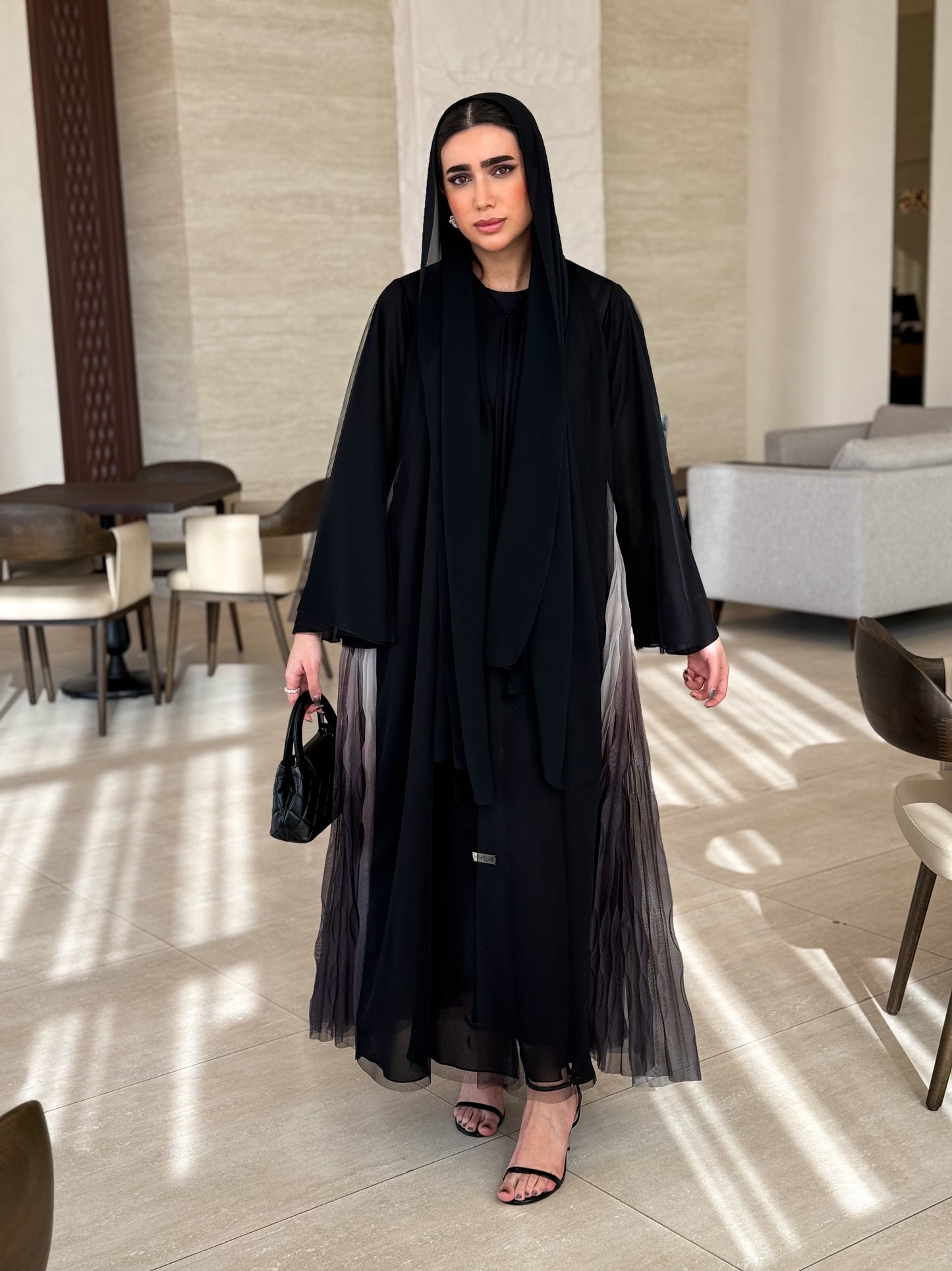 Cloche style Abaya with a beautiful ombre effect