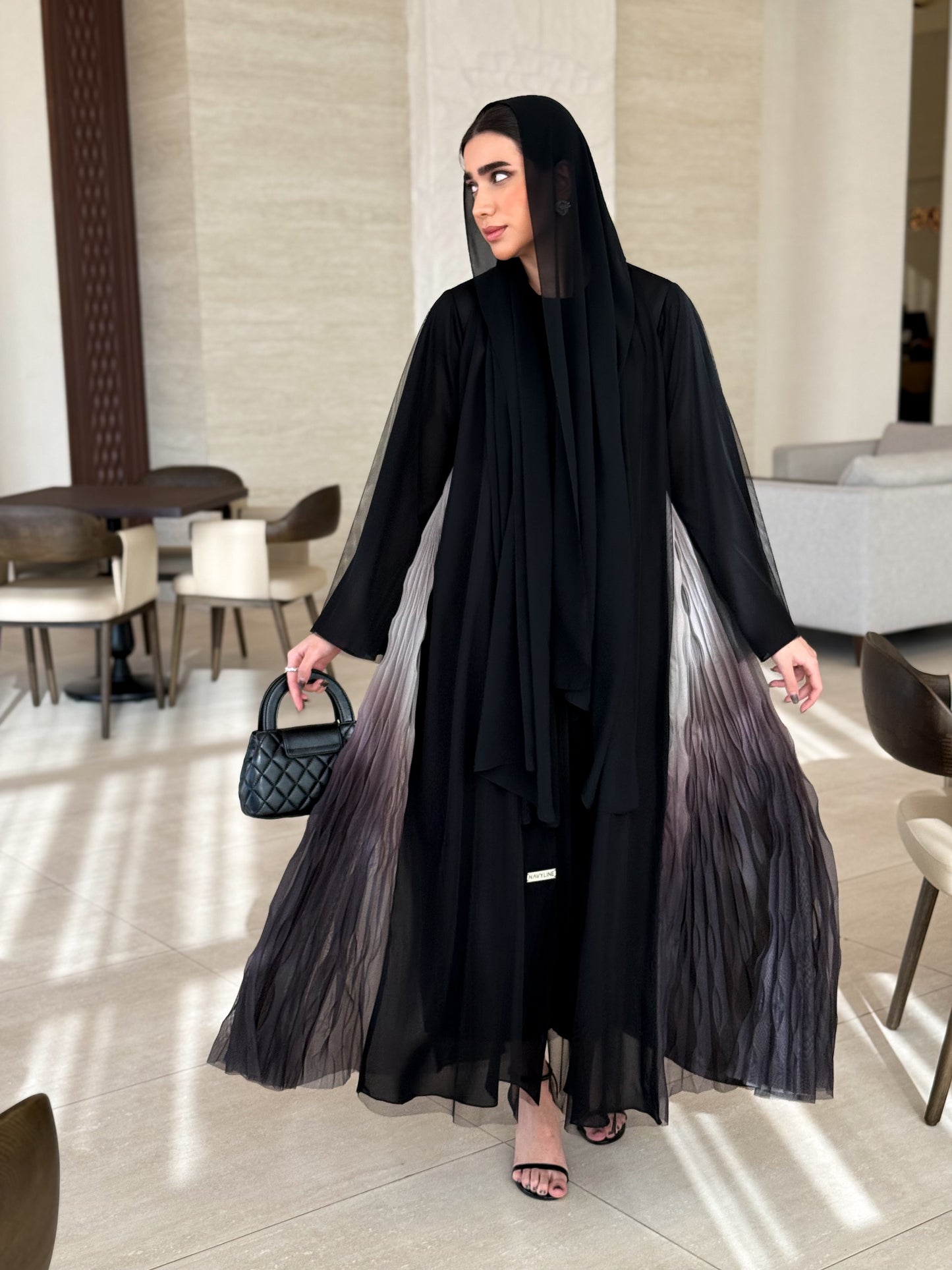 Cloche style Abaya with a beautiful ombre effect
